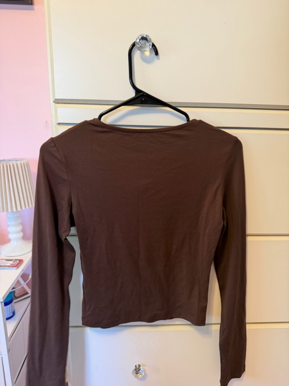 SHEIN Brown Long Sleeve Crop Top